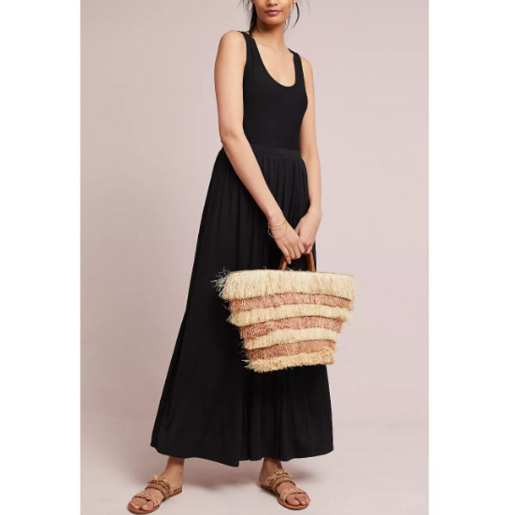 New MAEVE by Anthropologie Maxi Black XSPetite Criss Cross Back ~